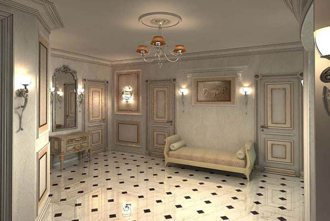 дизайн комнаты с камином